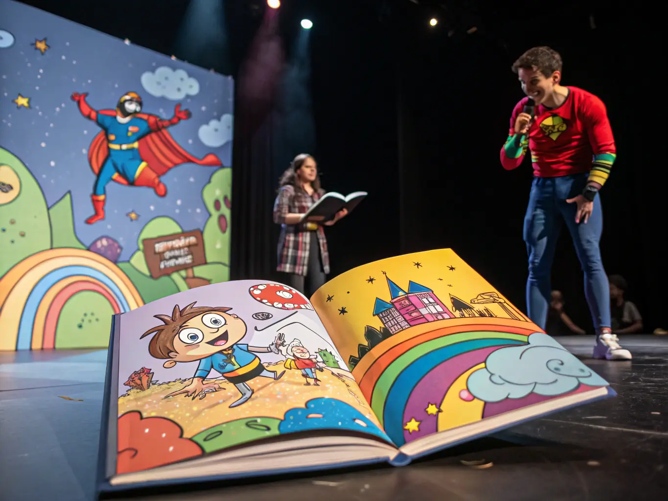 A promotional image for an AI-generated animated series, featuring colorful characters and vibrant scenes, highlighting the creative potential of AI in animation.